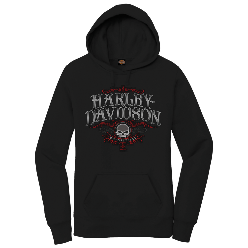 Harley-Davidson® Women's Willie G Swirl Hoodie | Black| Pullover