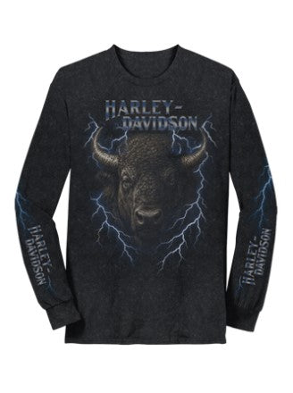Harley-Davidson® Men's Thunder Buffalo Dyed Long Sleeve Tee