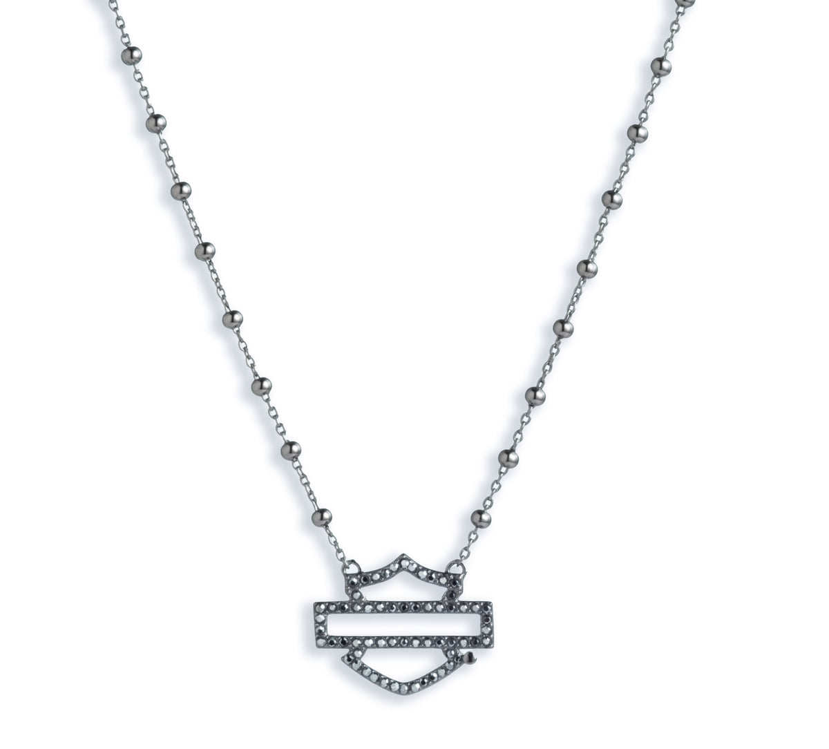 ネックレス・チョーカー BLENDOFF Blendorf Shield Logo Necklace Silver 925 Harley-Davidson® Jet Hematite Bar & Shield® Logo Necklace