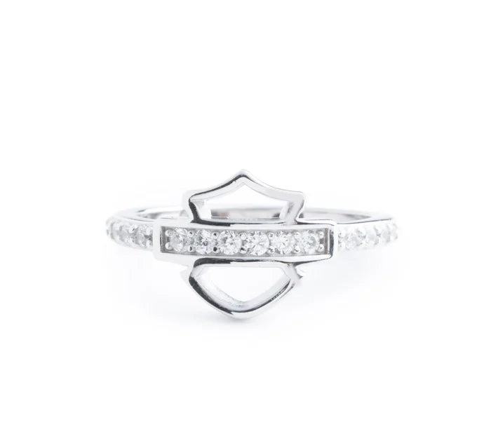 Harley-Davidson® Women's Open Bar & Shield® Logo Ring - Sterling