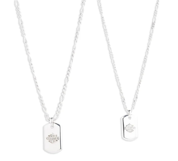 
                  
                    Harley-Davidson® Give One, Keep One Dog Tag Necklace Set | Sterling Silver
                  
                