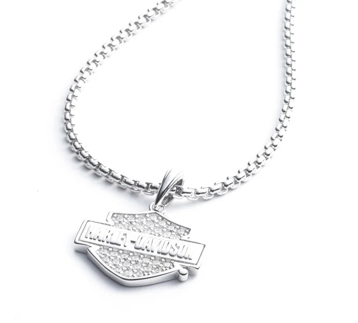
                  
                    Harley-Davidson® Give One, Keep One Bar & Shield® Necklace Set | Sterling Silver
                  
                