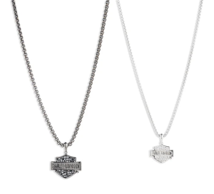 
                  
                    Harley-Davidson® Give One, Keep One Bar & Shield® Necklace Set | Sterling Silver
                  
                
