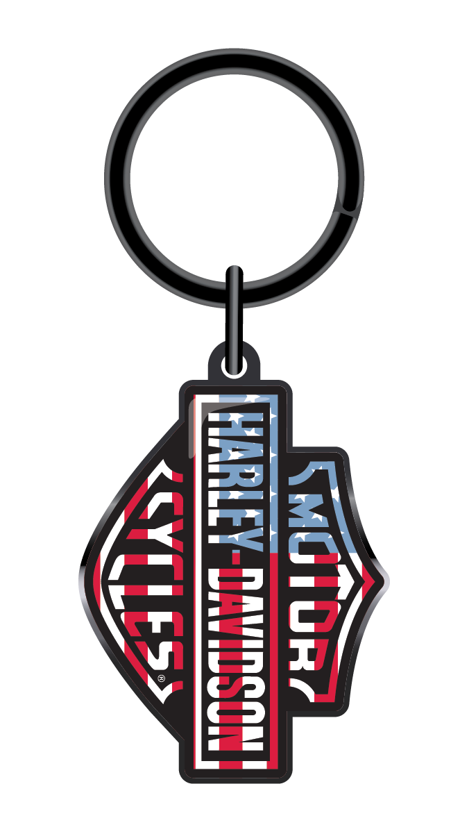 【Harley-Davidson】オフィシャル キーリング キーホルダー Harley-Davidson® B&S RWB Key Chain – House of Harley®