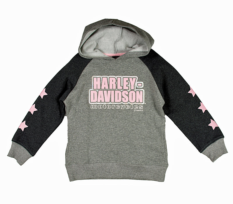 Harley-Davidson® Little Girls' Pullover Fleece Hoodie | Side Seam Pockets