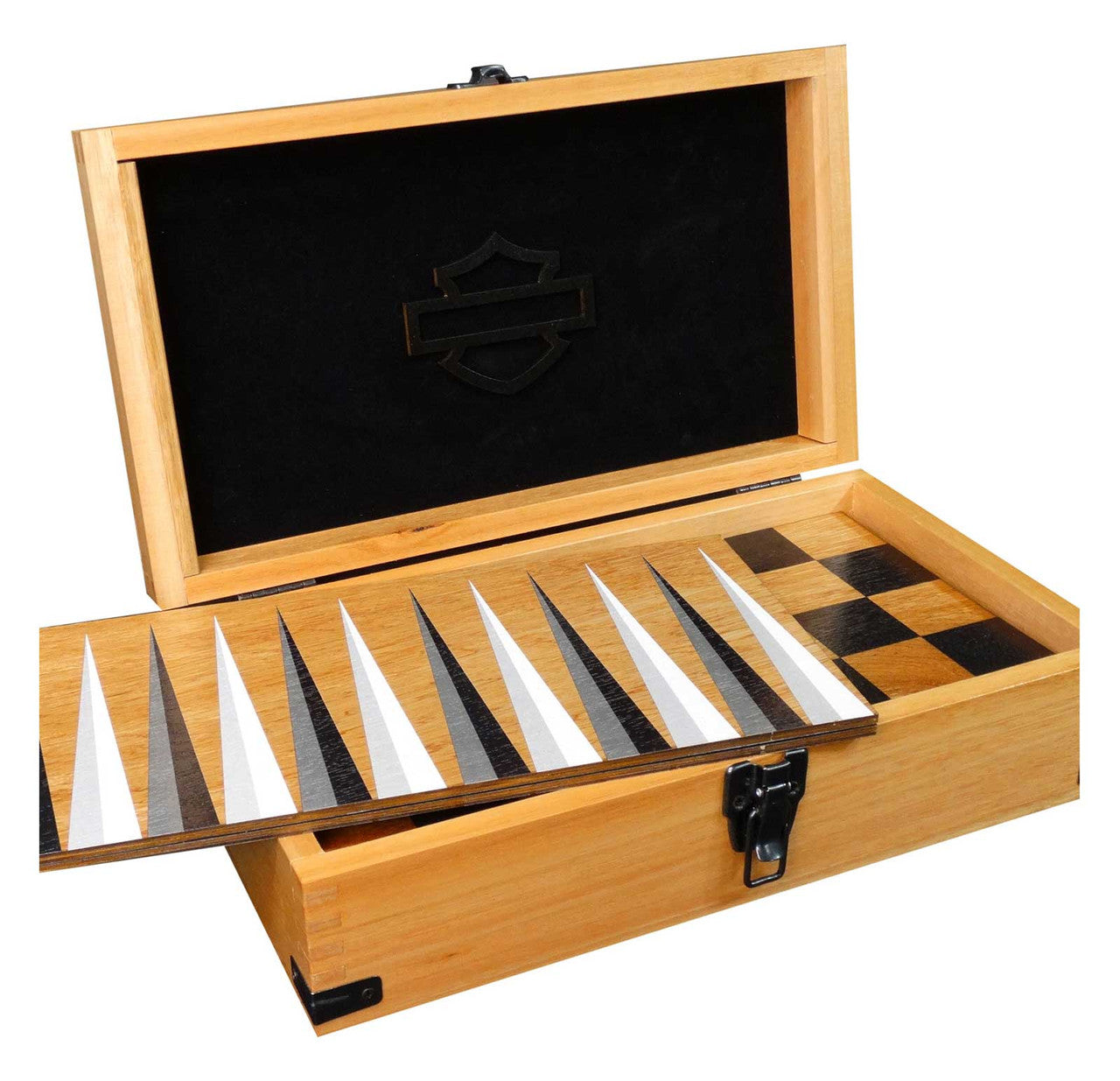 Harley-Davidson® Deluxe 4-In-1 Multiple Game Set: Chess, Checkers