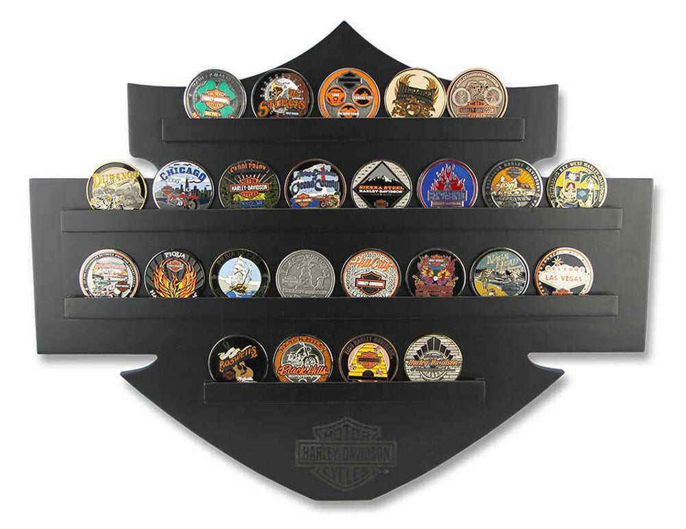 Harley-Davidson® Bar & Shield Wall Coin Display | Black