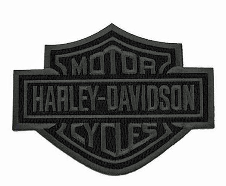 harley davidson logo patio umbrellas for sale Harley-Davidson® Embroidered Blackout Bar & Shield® Logo Emblem – House of Harley®