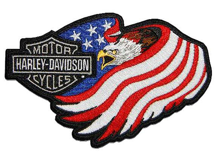 Harley-Davidson® Embroidered Eagle Flag Emblem | Bar & Shield