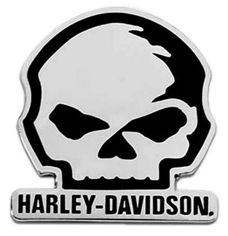 HarleyDavidson® Willie G® Skull Logo Stacked Pin Signature Detail