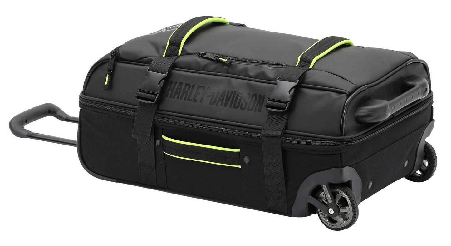 
                  
                    Harley-Davidson® Nomad Wheeling Duffel Bag with Shark Wheels | Black and Lime | 25"
                  
                