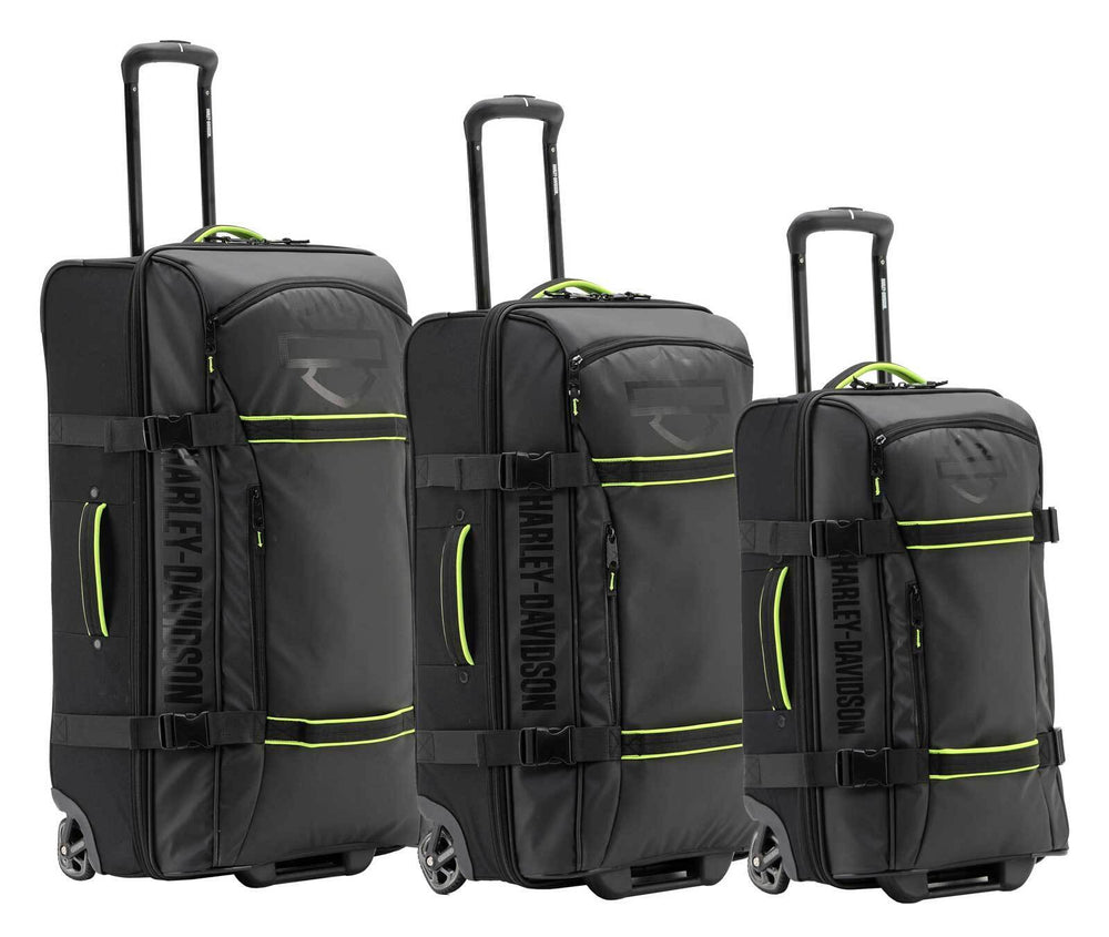 
                  
                    Harley-Davidson® Nomad Wheeling Duffel Bag with Shark Wheels | Black and Lime | 25"
                  
                