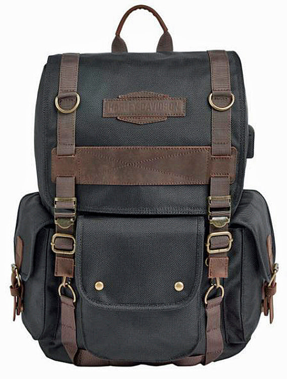 Harley-Davidson® Ponderosa Ballistic & Leather Backpack | External