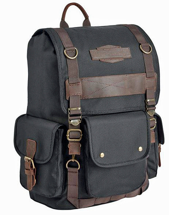 Harley-Davidson® Ponderosa Ballistic & Leather Backpack | External
