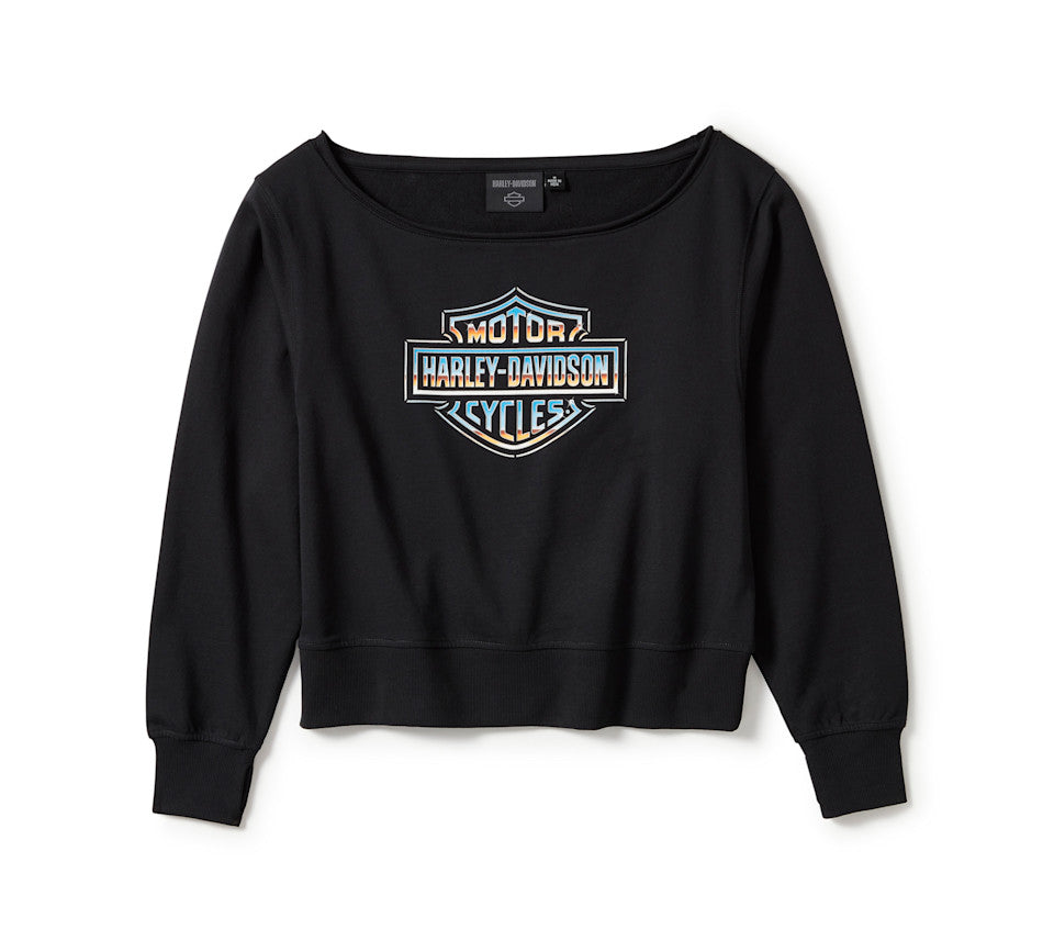 Harley-Davidson® Women's Chrome Evo Off The Shoulder Crew - Harley