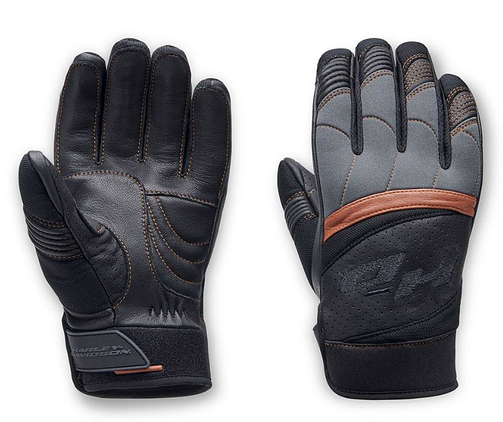 Harley-Davidson® Men's Killian Mixed Media Gloves | Touch-Screen Compatible