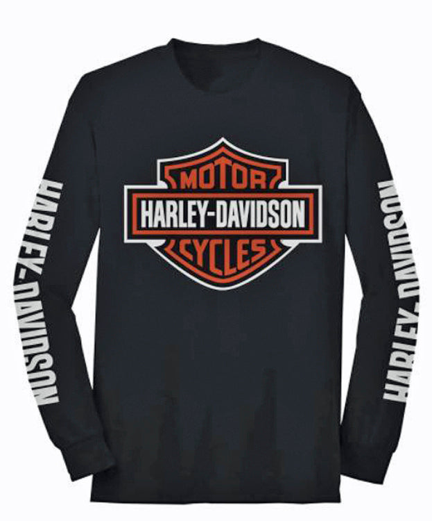 Harley-Davidson® Men's Authentic Bar & Shield® Graphic T-Shirt | Black | Long Sleeves