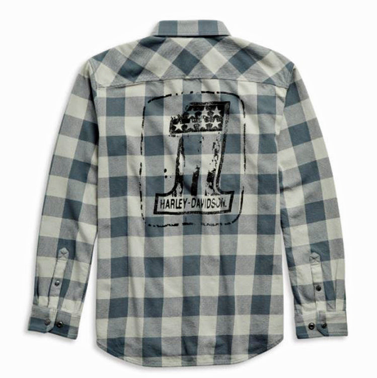 Harley-Davidson® Men's #1 Logo Plaid Woven Shirt | Long Sleeves