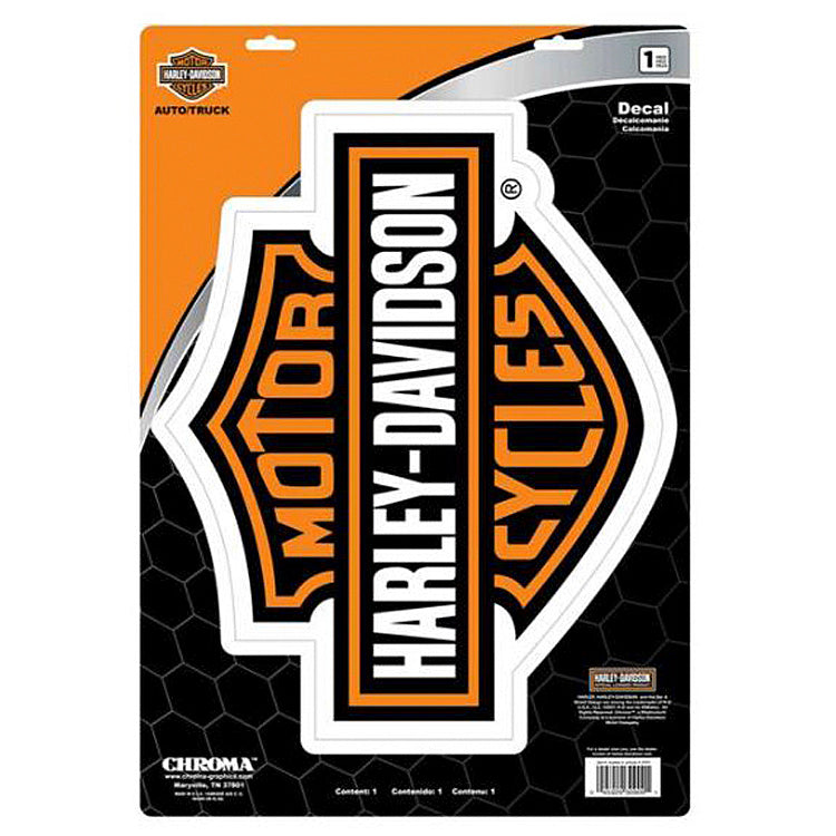 Genuine Harley Davidson Bar and Shield with Flames Outside Window or Most Anywhere Sticker Decal Approx 6 X 5-1/2 - Made in the USA!Q