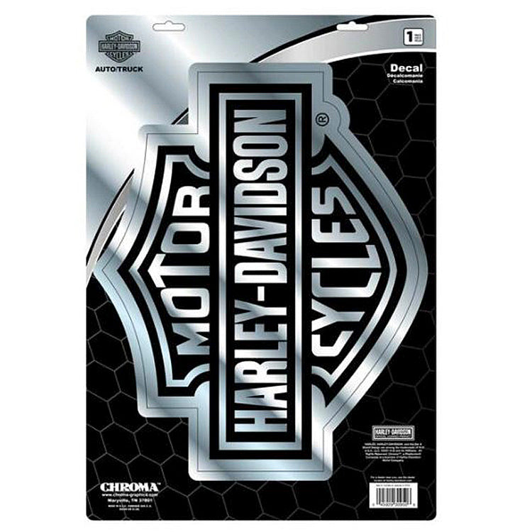 Harley-Davidson® Bar & Shield® Decal | Black and Chrome | Large 