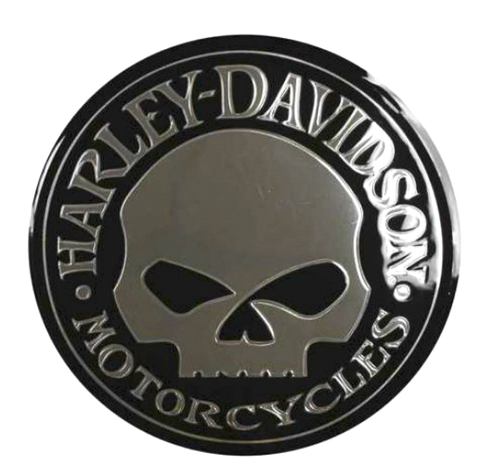 Harley-Davidson® Chrome Skull Decal | Chrome and Black | Medium – House of  Harley®, image size:1010x972
