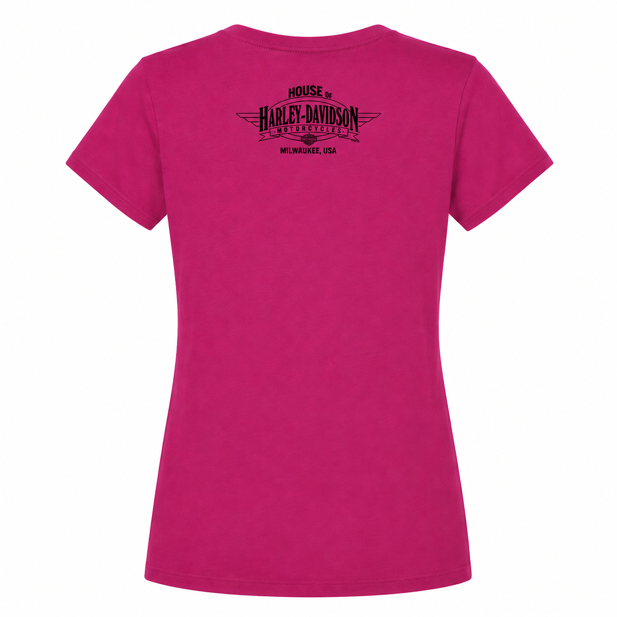 Harley-Davidson® Women's Halftone Shadows V-Neck T-Shirt | Fuchsia