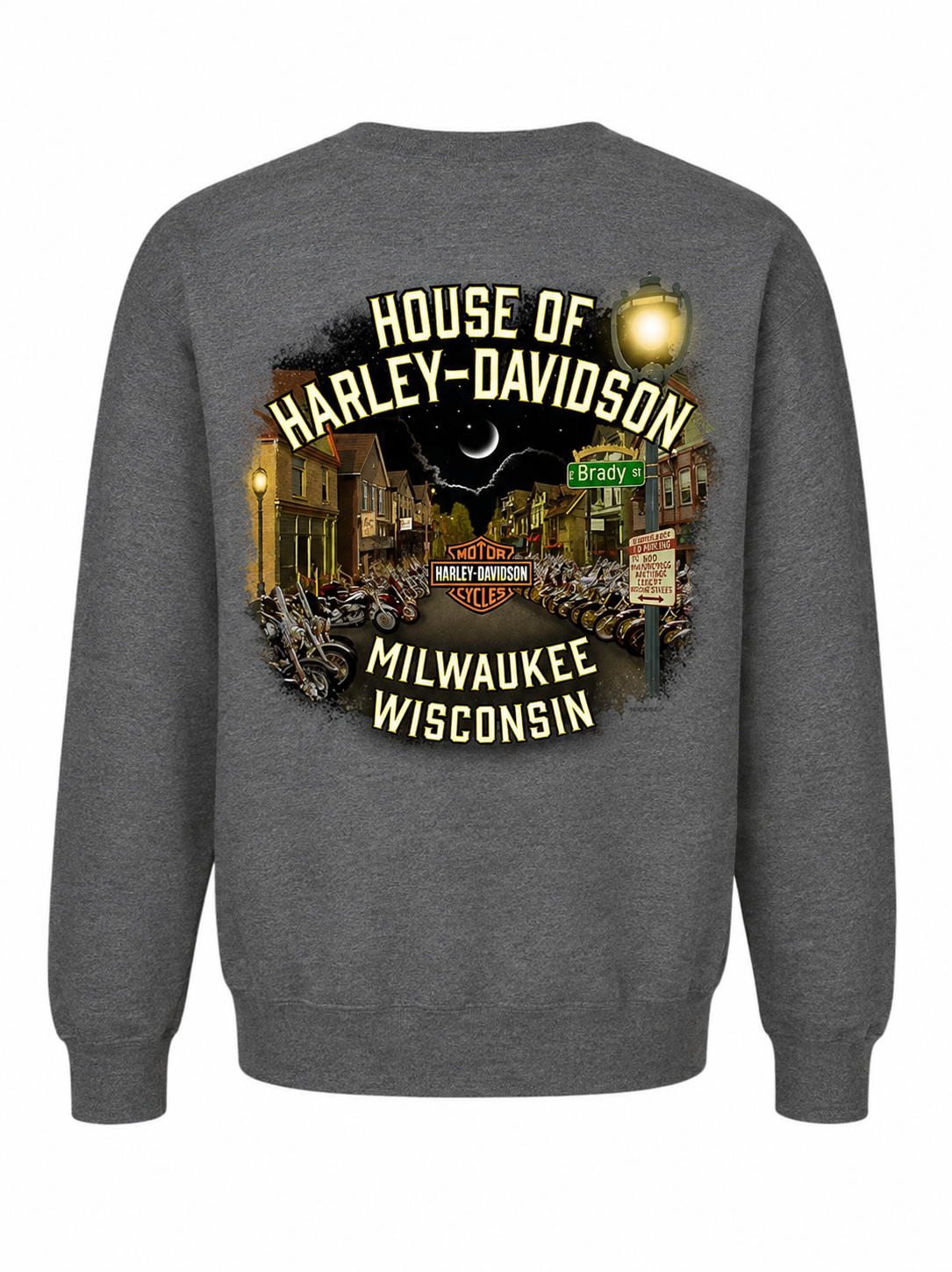 HANNAH×RHC Side Logo Sweat Shirt　グレー Harley-Davidson® Men's Another Shift Crew Sweatshirt | Medium Grey