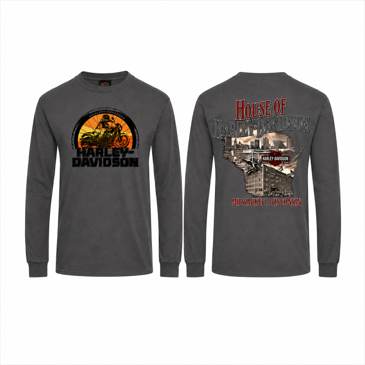 Harley-Davidson ロンT Harley-Davidson® Men's Summit Long Sleeve Tee | Charcoal – House