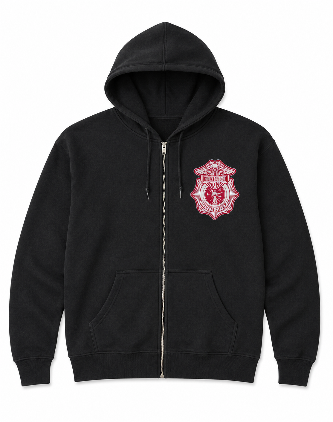 House Of Harley-Davidson® Men's Firefighter Zip Hoodie - Black