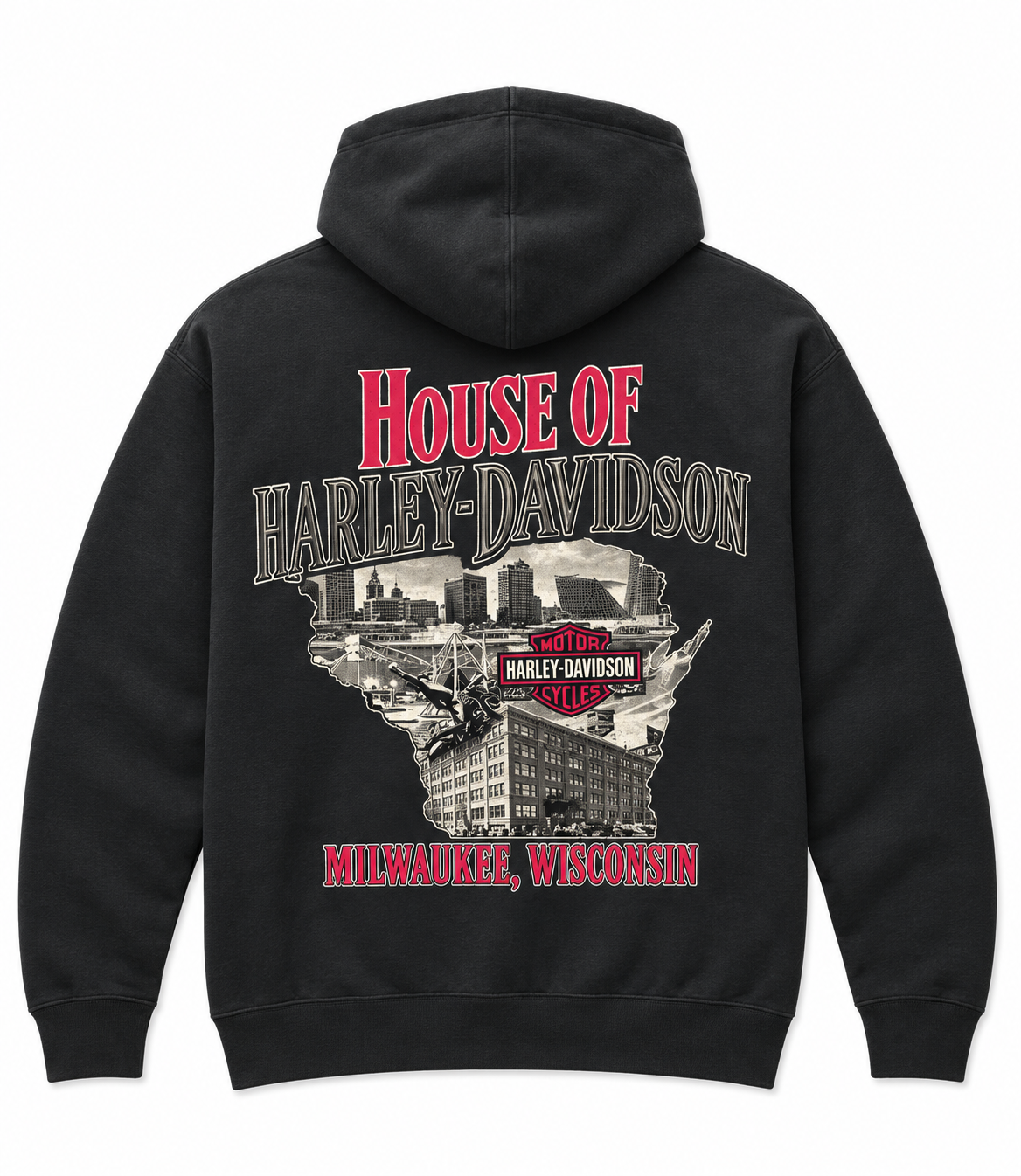 House Of Harley-Davidson® Men's Firefighter Zip Hoodie - Black