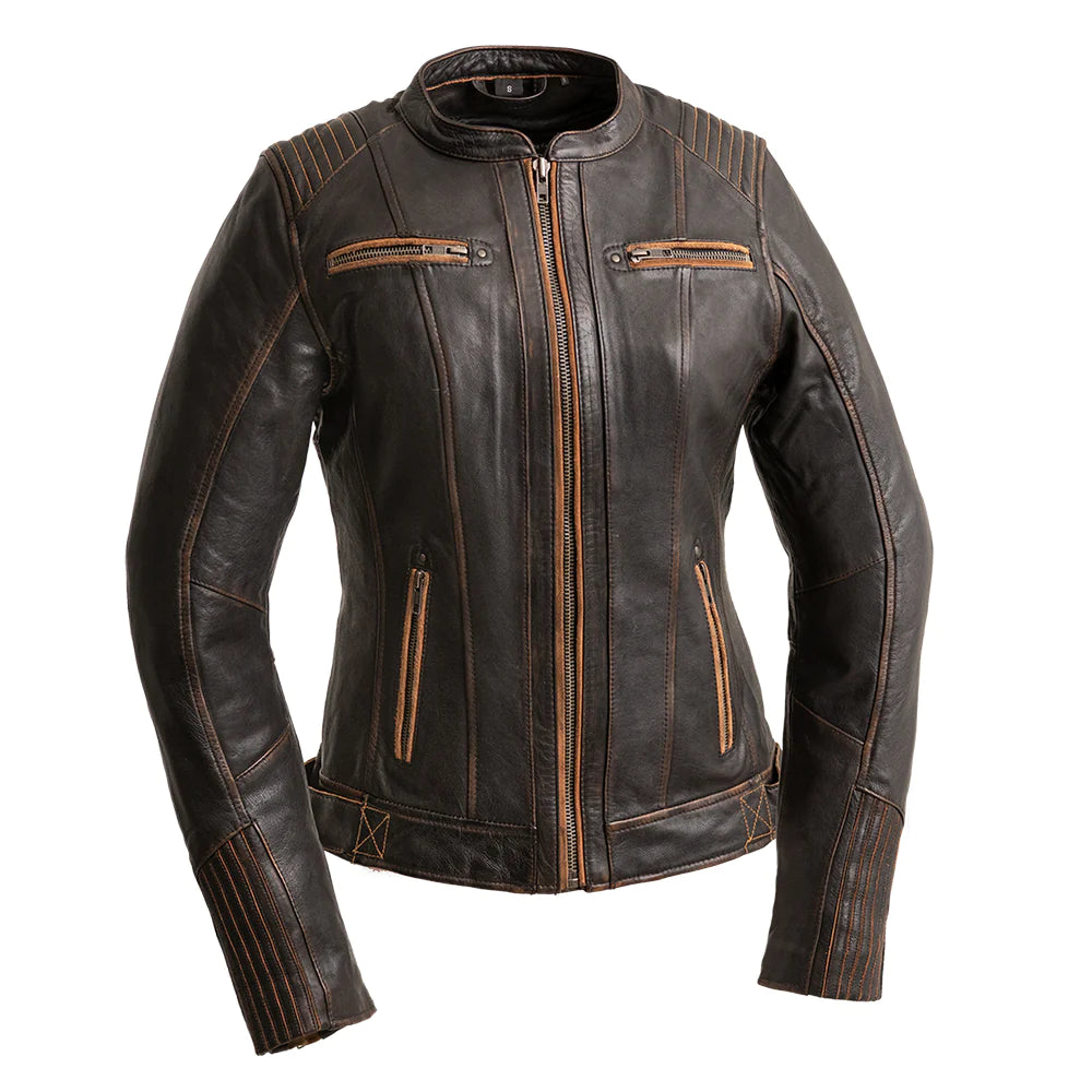 First Manufacturing Women's Electra Leather Riding Jacket | Brown
