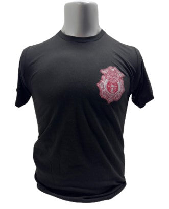 Men's Left Chest Fire Fighter Badge T-Shirt - Black | Harley