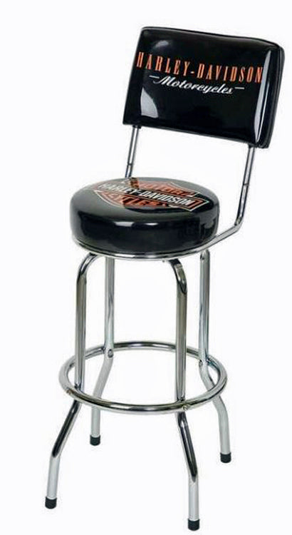 Harley-Davidson® Bar & Shield® Bar Stool With Backrest – House of