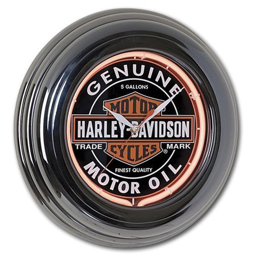 Harley-Davidson® Oil Can Neon Wall Clock – House of Harley®