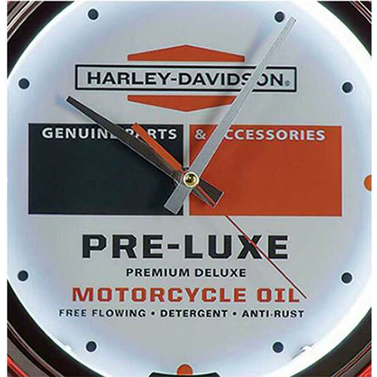 Harley-Davidson® Pre-Luxe Oil Can Graphic Double Neon Clock