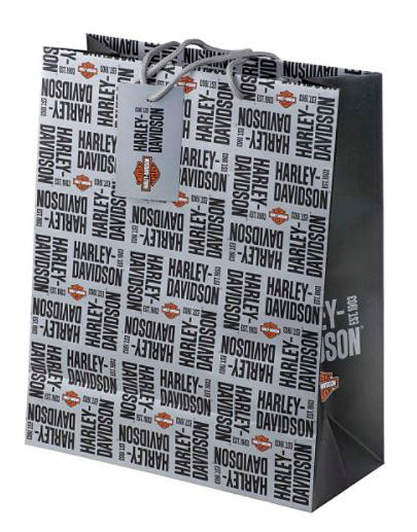 Harley-Davidson® Repeat Block Bar & Shield® Large Gift Bag | Matte Finish