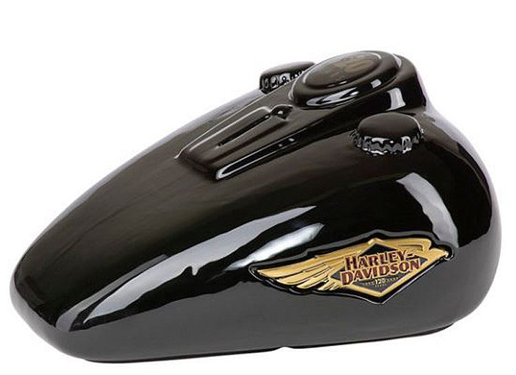 Harley-Davidson® 120th Anniversary Ceramic Gas Tank Bank | Gloss Black | Collectors' Quality