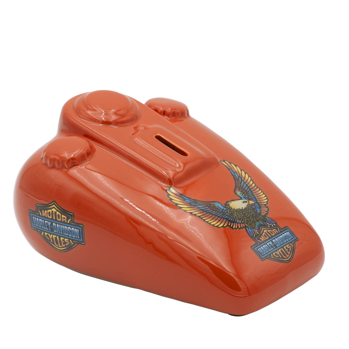 Vivid Bar & Shield® Eagle Ceramic Gas Tank Bank - Orange | Harley