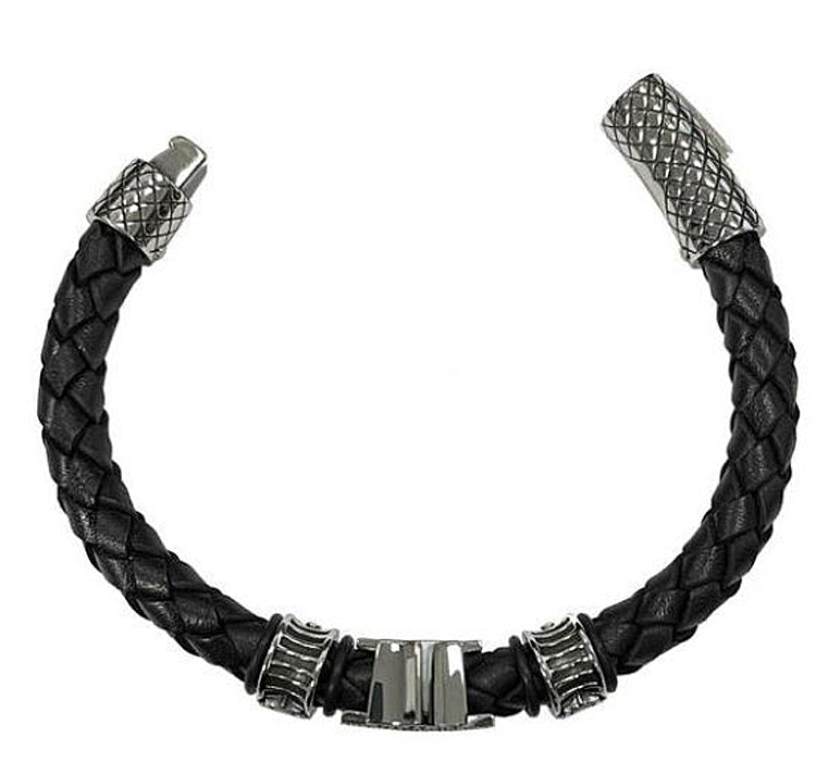 Harley Davidson Bar & Shield Braided Leather ブレスレット Harley-Davidson® Men's Bar & Shield® Braided Leather