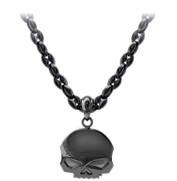 Harley-Davidson® Men's Black Out Skull Necklace | Willie G® Skull