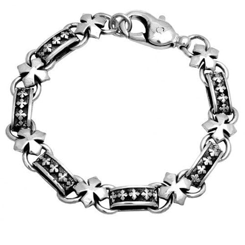 King Baby® MB Cross Link Silver Bracelet - 0.925 Sterling Silver