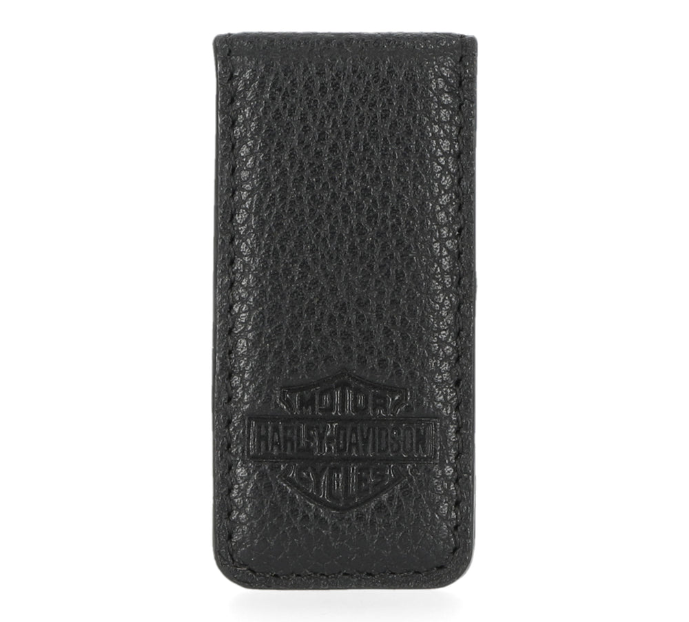 
                  
                    Harley-Davidson® Bar & Shield® Money Clip | Black Leather | Magnetic Close
                  
                