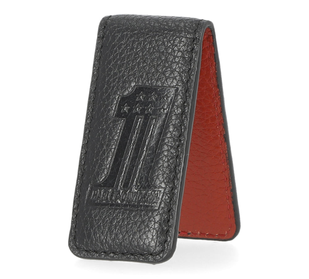 
                  
                    Harley-Davidson® #1 Medallion Money Clip | Black Leather | Magnetic Close
                  
                