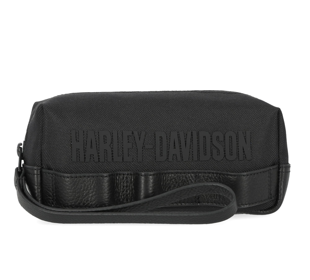 Harley-Davidson® Modular Long Toiletry Bag | Genuine Leather Trim
