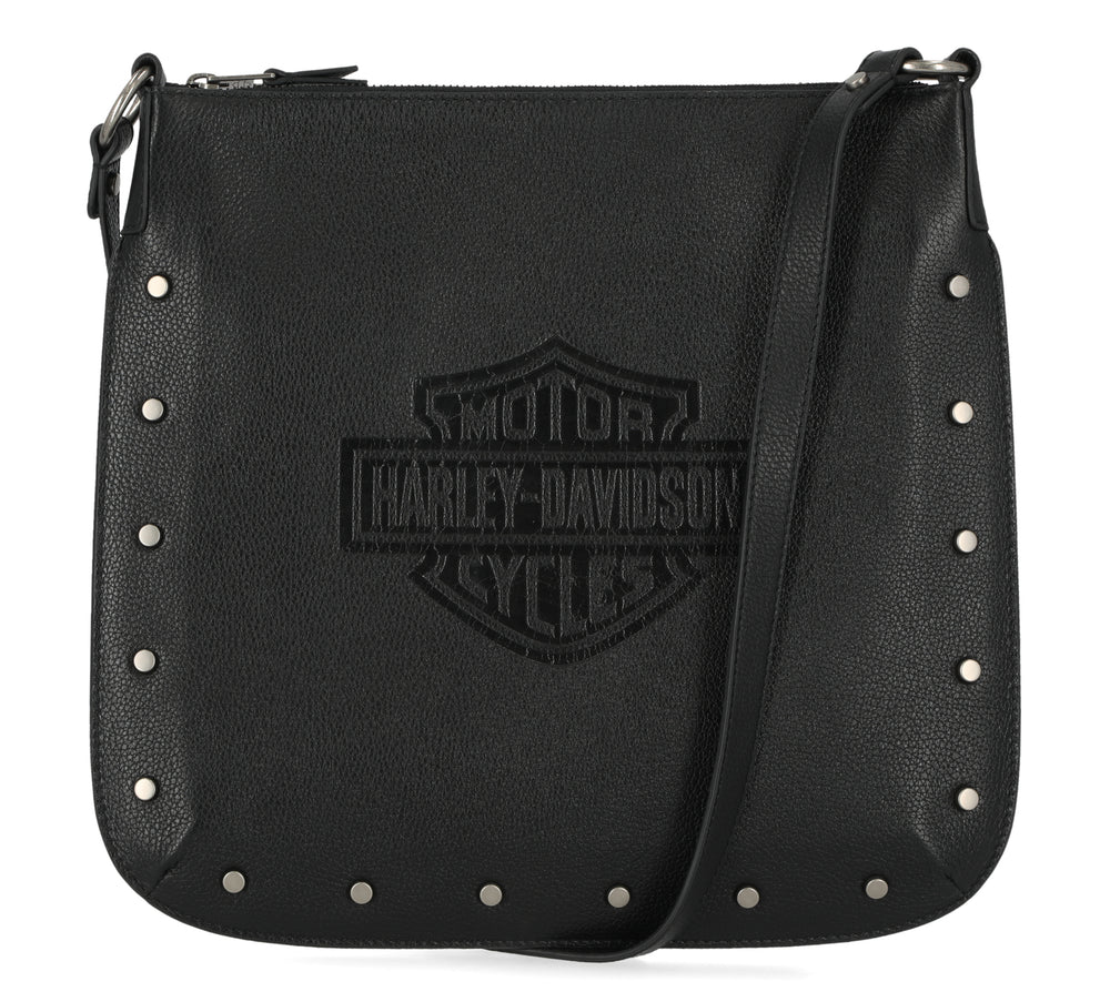 Harley-Davidson® Large Flat Stud Crossbody | Black