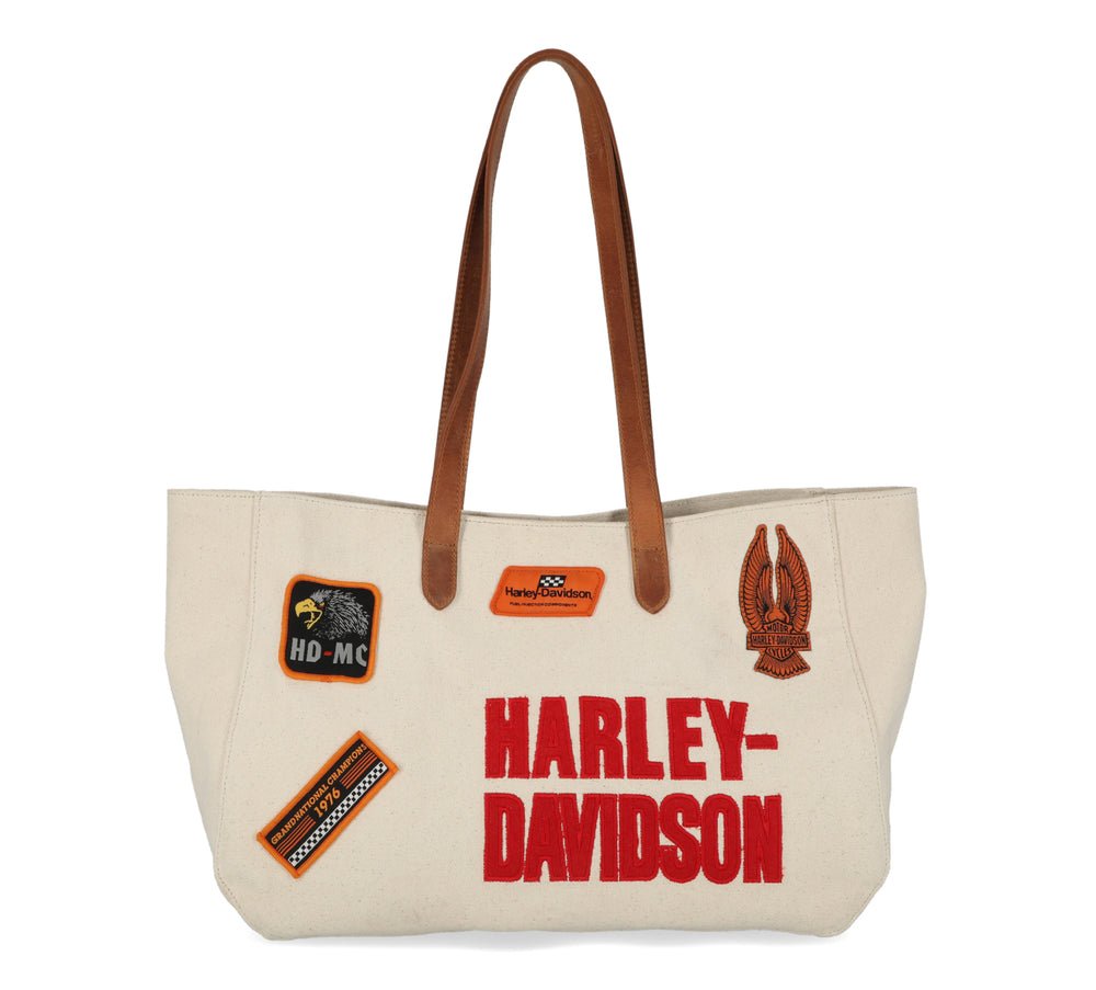 
                  
                    Harley-Davidson® Patches Canvas Summer Tote | Natural
                  
                