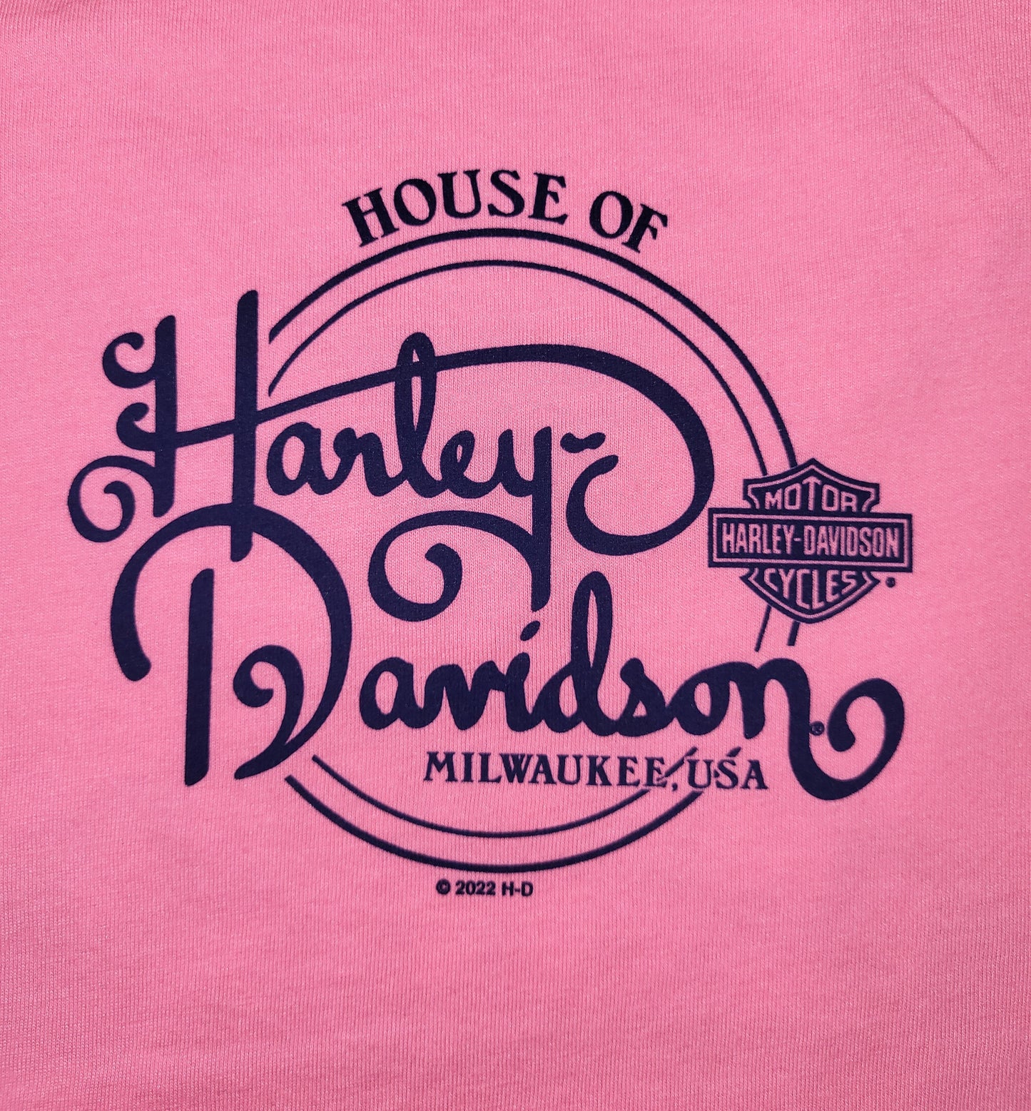 
                  
                    Harley-Davidson® Ladies Tail Across  V-Neck T-Shirt | Pink | Short Sleeves
                  
                