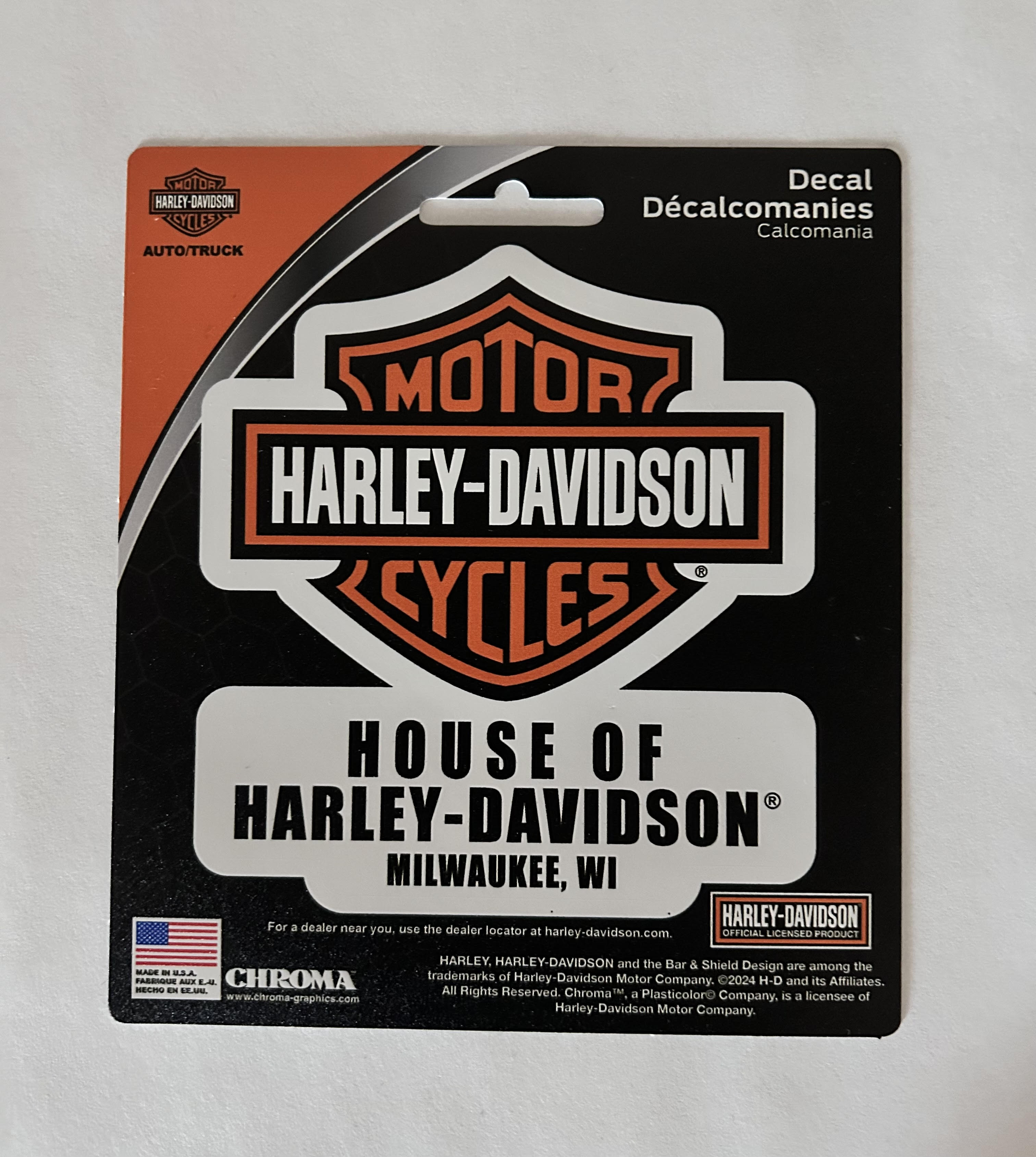 Sticker autocollant, Harley Davidson Skull Liseré