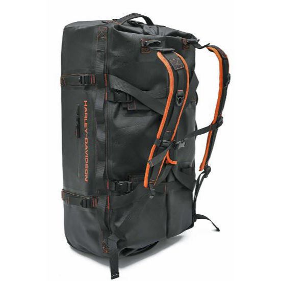 
                  
                    Harley-Davidson® Adventure Duffel | Waterproof | 33 Inch | Black & Rust | Hide-Away Backpack Straps
                  
                