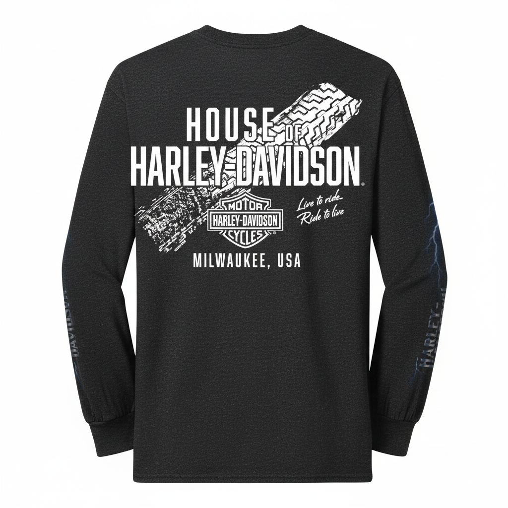 Harley-Davidson® Men's Thunder Buffalo Dyed Long Sleeve Tee